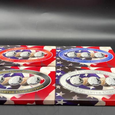 2004 Platinum, Gold, Philadelphia And Denver Mint State Quarter Collection