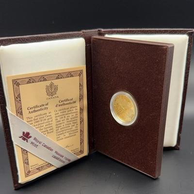 1990 $100 Gold Canadian Coin with Certificate Of Authenticity