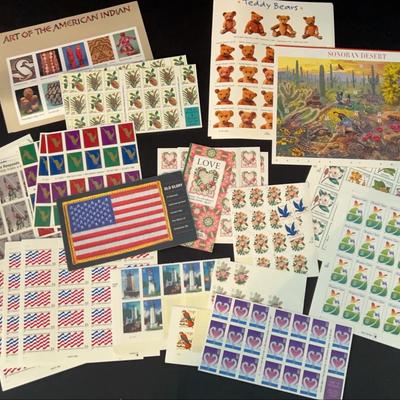 Assorted Sheets Of Self Adhesive US Postage Stamps