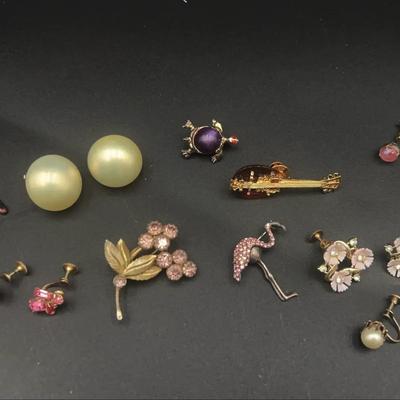 Vintage Earrings, Brooches