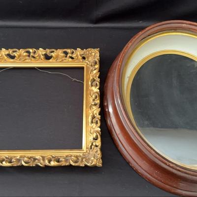 Antique Oval Picture Frame And Gold Ornate Rectangle Picture Frame 