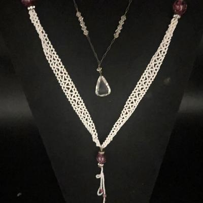 Vintage Victorian And Art Deco Crystal Necklace