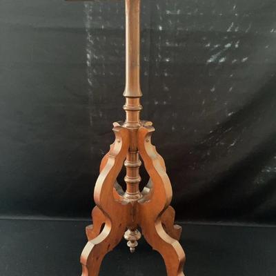 Walnut Plant Stand With Marble Top