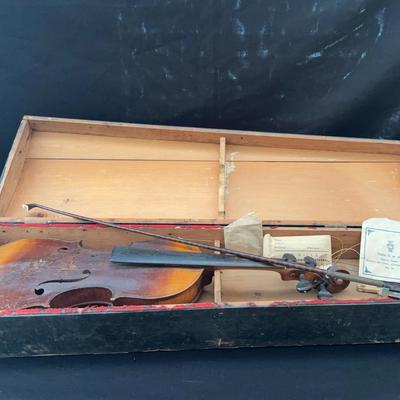 Antique Violin in Wooden Case of Scottish Origin