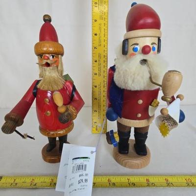 German Democratic Wooden Santa & StrAco Wood Santa 