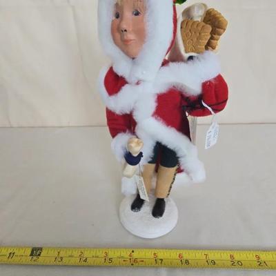 Byer's choice caroler, Signed "Fido's Treats"