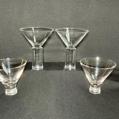 Vintage Toyo-Sasaki Crystal Martini Glasses 