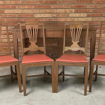 Vintage Wood Table & Chairs Set