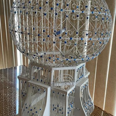 Vintage Wood & Metal Ornamental Birdcage