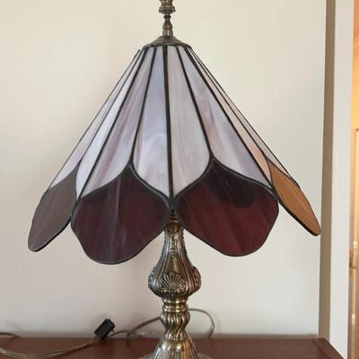 Lamp With Stained Glass Shade