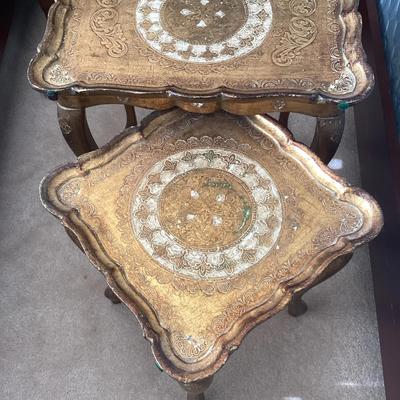 Pair Of Gilt Florentine Style Nesting Tables