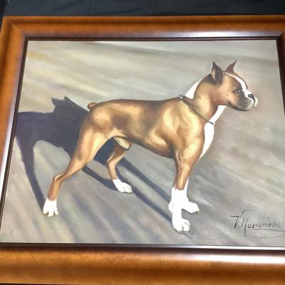 Dog (Boxer) Framed/Signed Portrait 