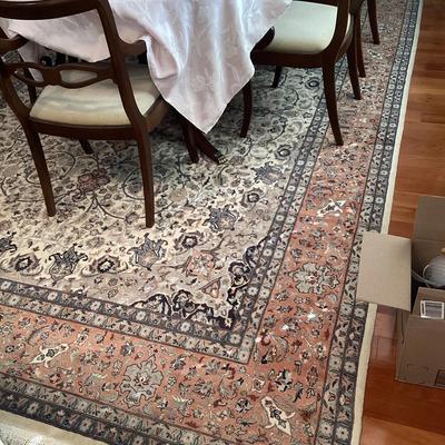 Mauve And Cream Oriental Rug