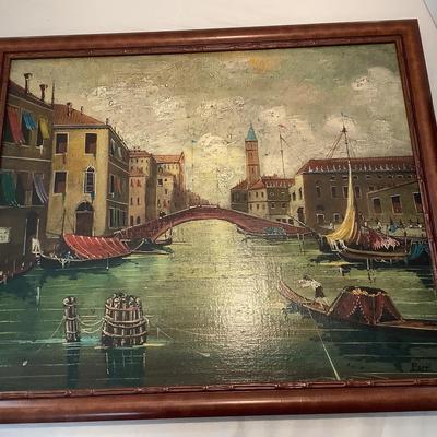 Large Framed Artist Signed Painting