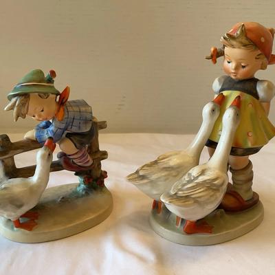 Pair Of Boy & Girl With Geese Hummels