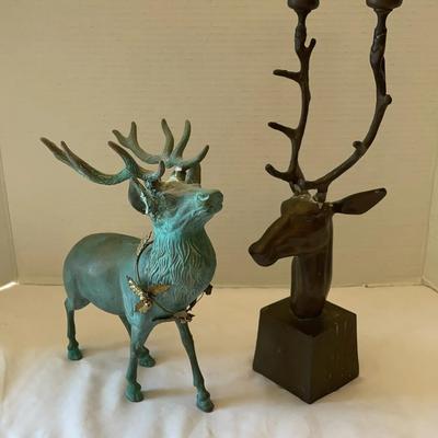 Pair Of Metal Reindeer 