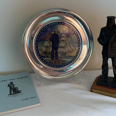 Fleet Tug Sailor Statue With Booklet And Plate