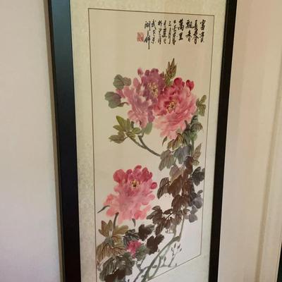 #2 Framed Original Chinese Painting of Peonies