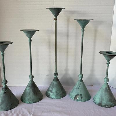 Verdi Gris Candle Holders