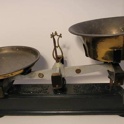 Balance Scale, Heavy Cast Iron & Brass 