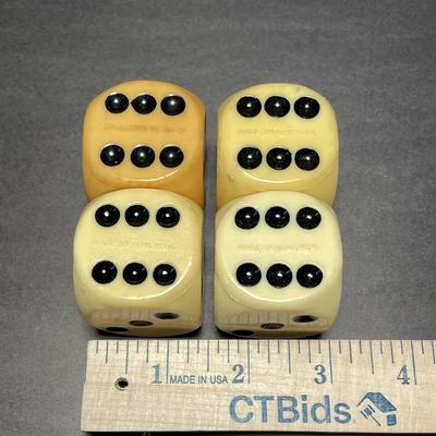 Two Pair Of Large Dice Hong Kong 1 3/8”