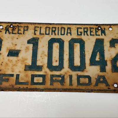 Keep Florida Green 1951 License Plate 