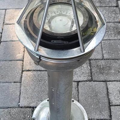 Binnacle Compass Large 34 1/2" with Covered Glass Panels Top