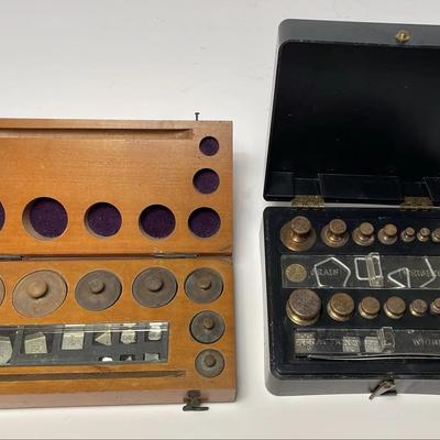 Brass Apothecary Weights - 2 Sets