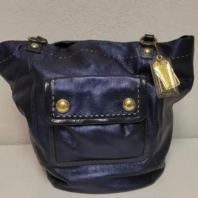 Coach Poppy Metallic Leather Bag - Authenticated 