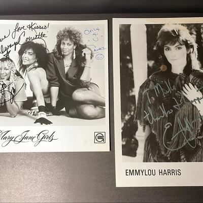 Mary Jane Girls & Emmylou Harris Promo Photos Signed