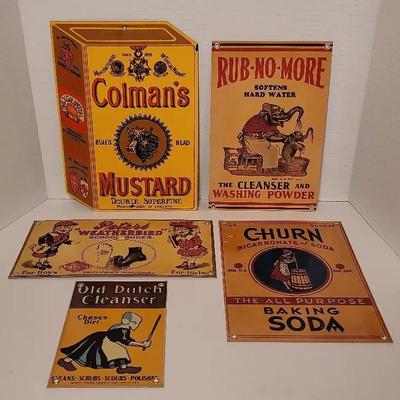 Porcelain & Metal Household Products And Cleaners Signs