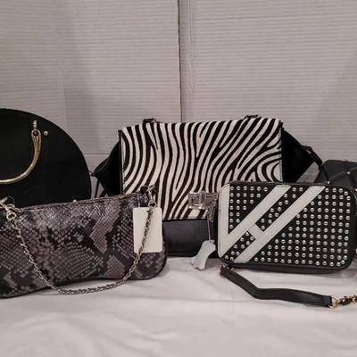 5 Black And Bling Handbags 