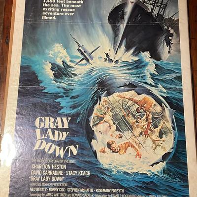 GRAY LADY DOWN With Charlton Heston Movie Poster 1978