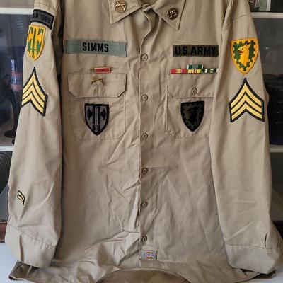 U.S. Army Dickies Khaki Uniform Shirt Plus Falcon Jump Up Cap