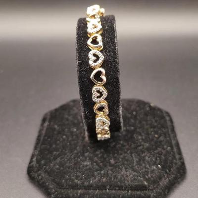 Gold Plated Sterling .925 Heart Bracelet