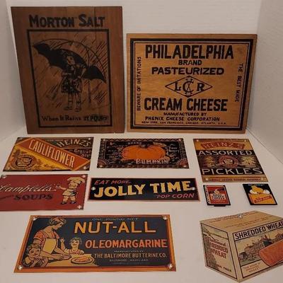 Food & Spice Signs, Wood & Metal Plus Bonus Refrigerator Magnets