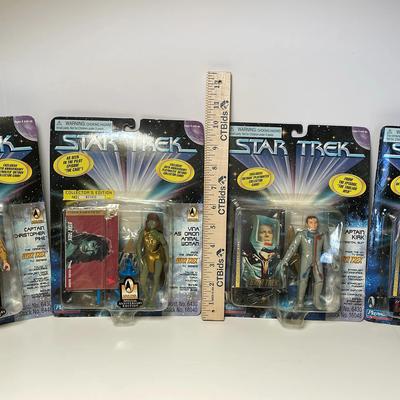 1996 & ‘97 Star Trek Action Figures - Capt. Pike, Vina, Kirk & Goan