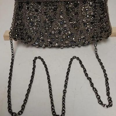 Nordstrom Hematite Beaded Clutch 