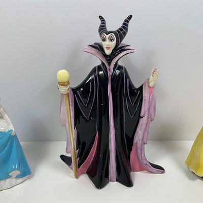 Cinderella, Snow White & Maleficent Porcelain Figurines