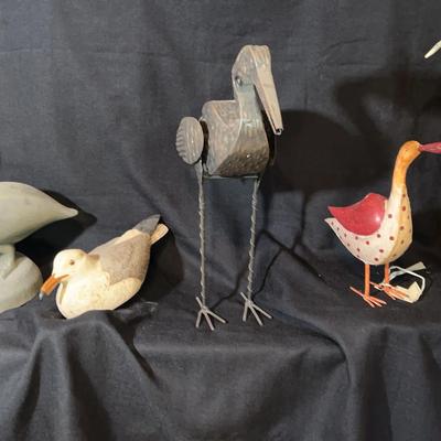 Group Of Metal And Composite Shore Birds 