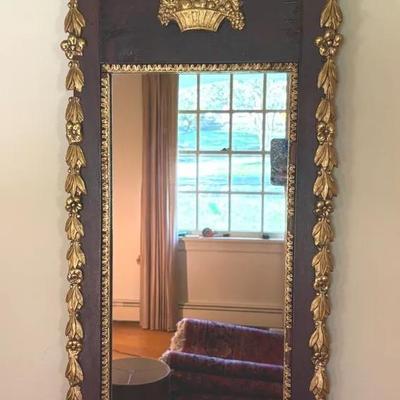 Vintage Antique Continental Looking Glass-Wall Mirror 