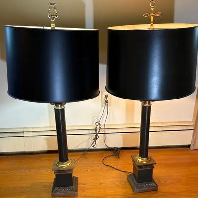 Pair Of Matching Brass/Metal Table Lamps