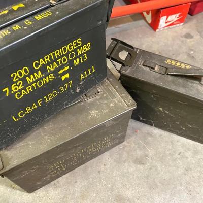 3 Metal Ammo Cases 