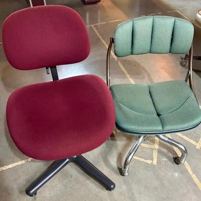 Two Vintage Industrial Style Office Chairs