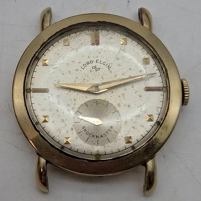1950's Lord Elgin Shockmaster 14K Gold Watch