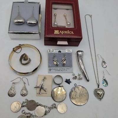 Group Of Sterling Silver Jewelry 
