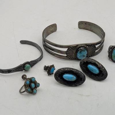 Vintage Silver & Turquoise Jewelry 