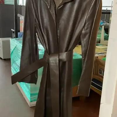 Italian leather trench coat