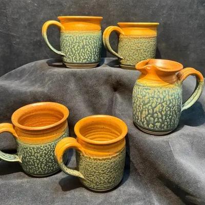 Signed royce yoder art pottery mugs more