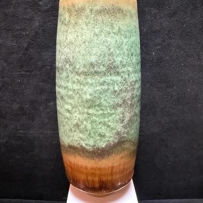 Green glaze glowing lava style vase
